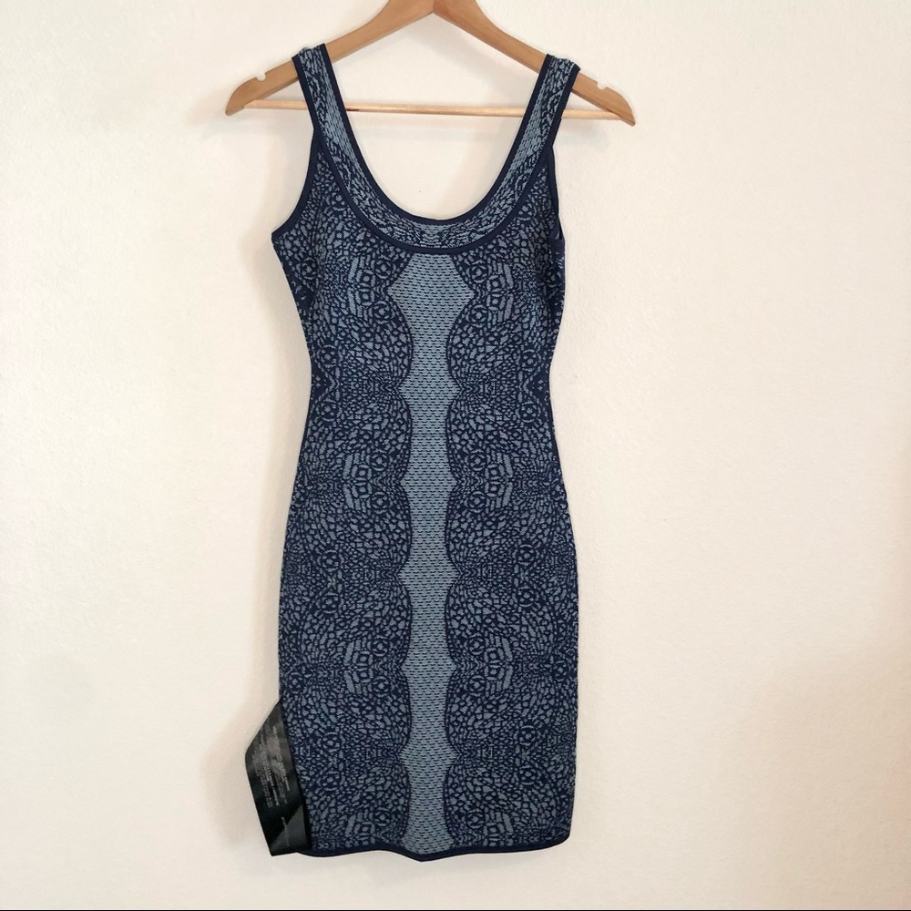 BCBGMAXAZRIA CASPAR DRESS Size Small, NWT, Shadow Blue Bodycon Dress New